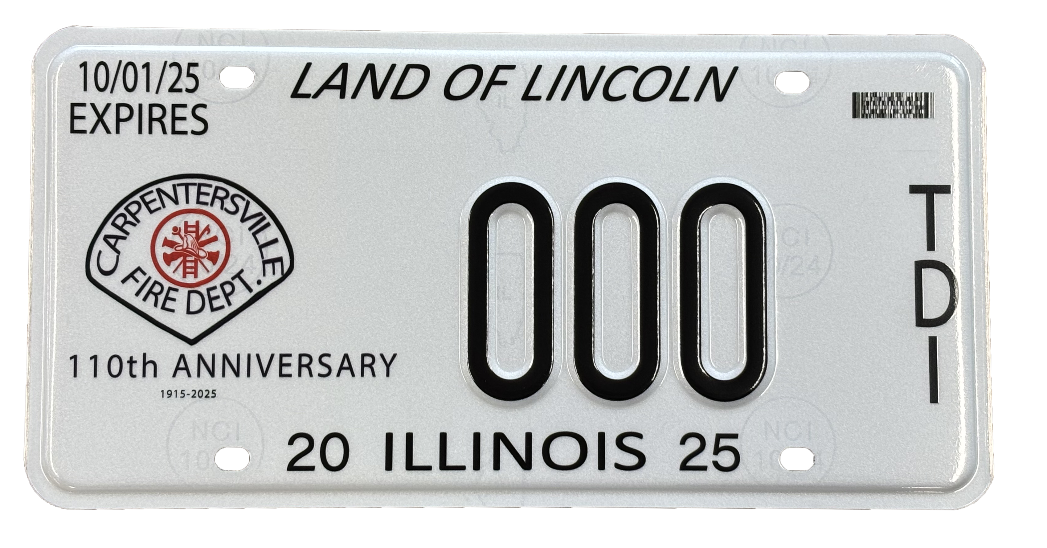 Anniversary License Plate
