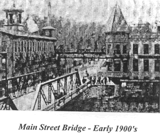Drawing of the Main Street Bridge in the Early 1900s
